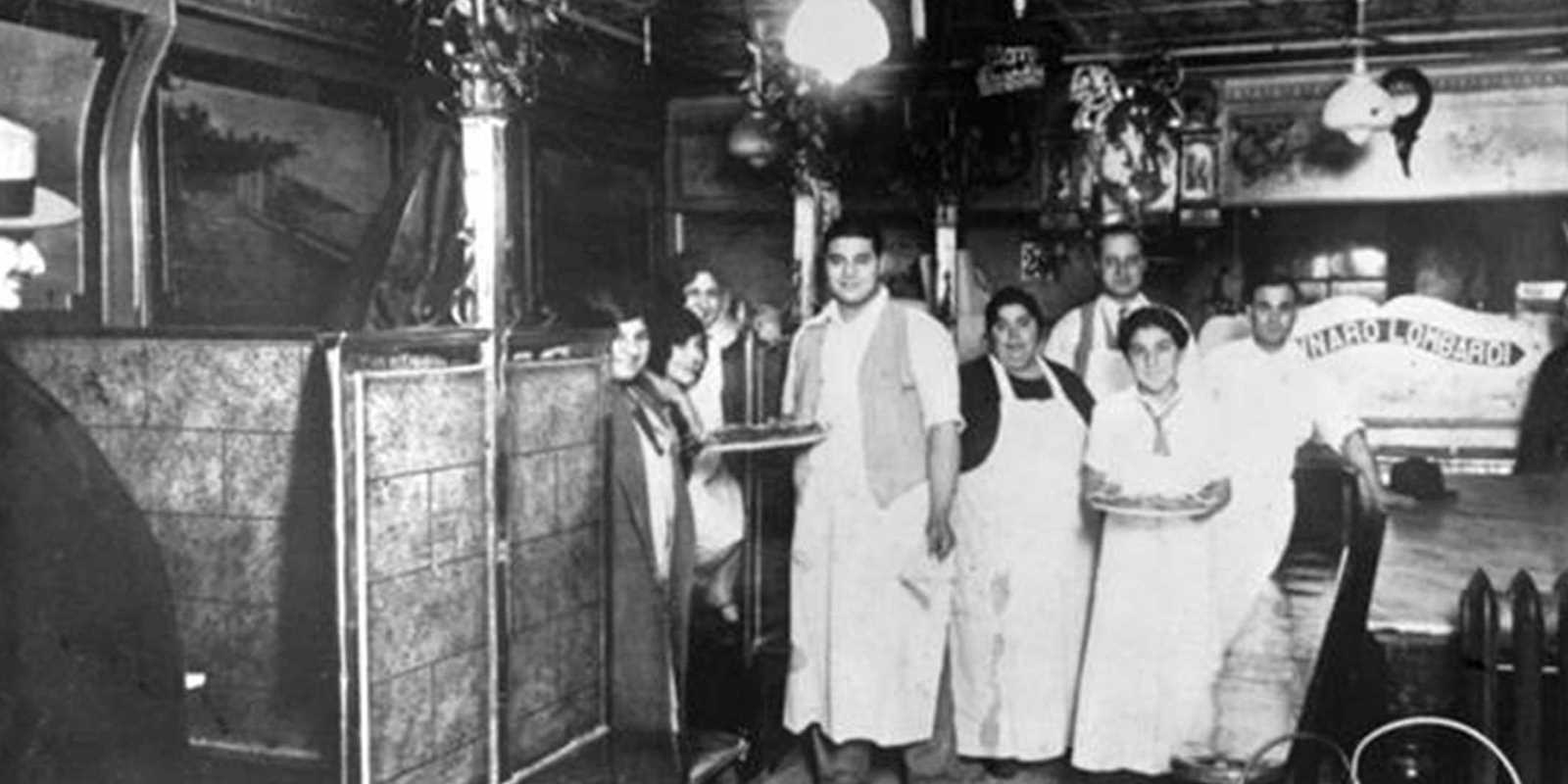 old photo of wait staff in the restaurant